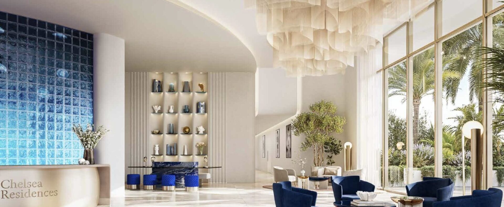 Dubai, Modern luxury lobby with elegant decor