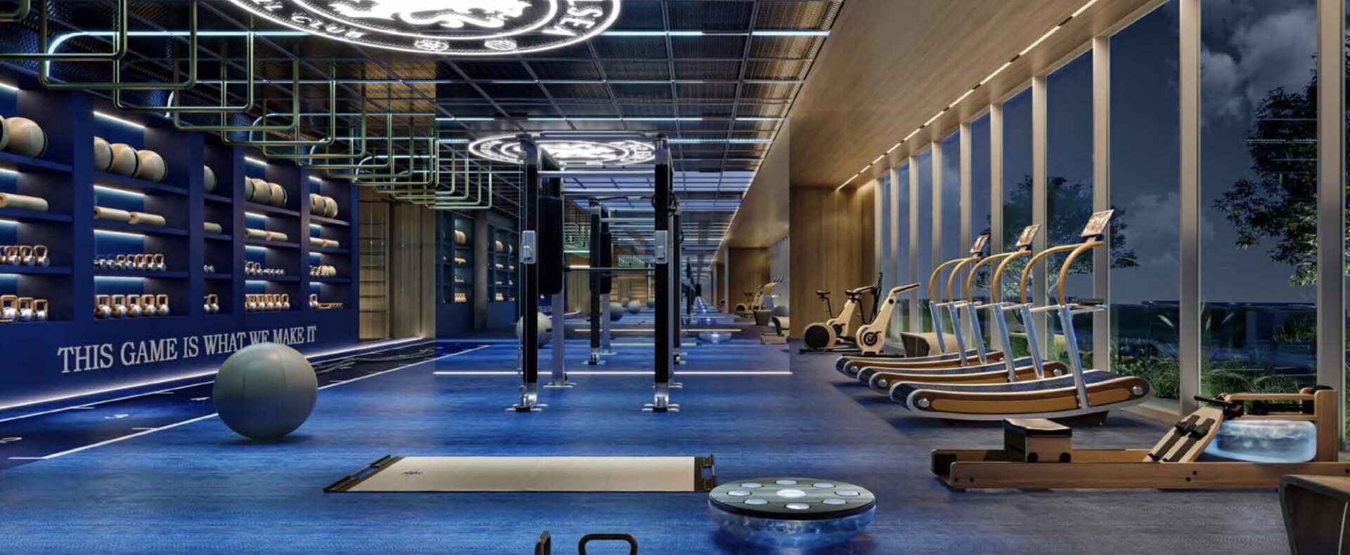 Dubai, Residence, Modern training facility with Chelsea branding