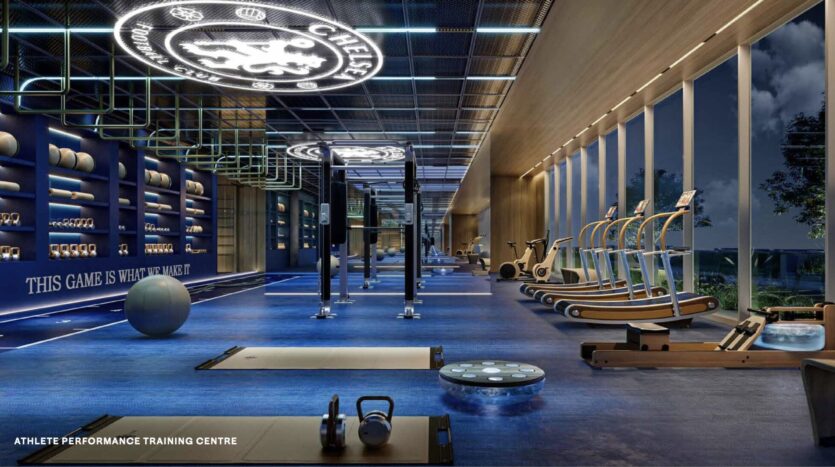 Dubai, Residence, Modern training facility with Chelsea branding