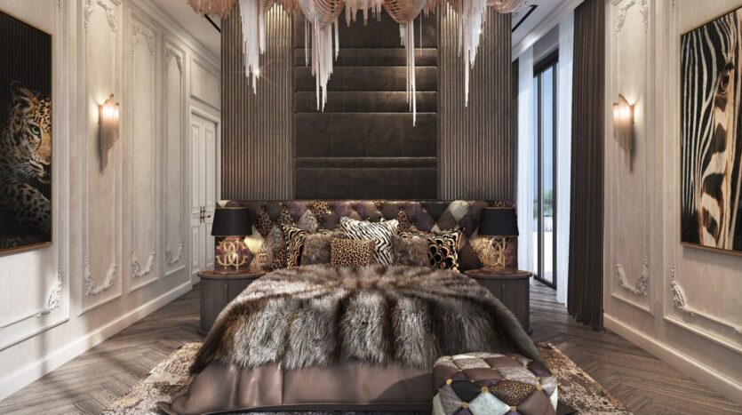 Dubai, Cavalli villa, bedroom