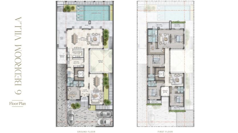 Dubai, Cavalli villa, layouts