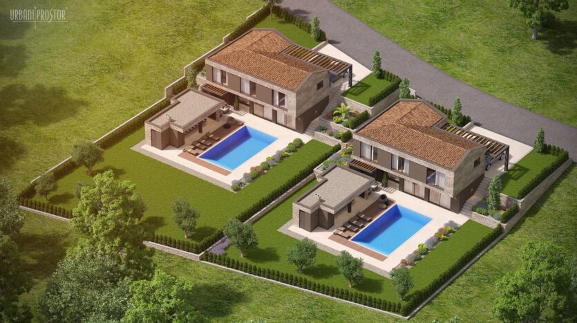 Istra, Hrvatska, zemljište sa pravomoćnom građevinskom, za luksuznu vilu sa bazenom